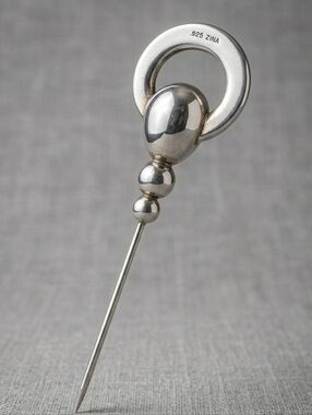 Zina Beverly Hills .925 Sterling Silver Modernist Graduated Sphere Hair Stick